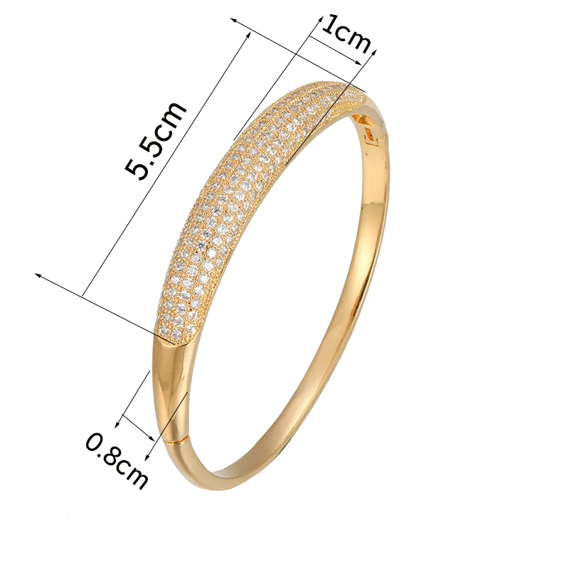 

The latest fashion and luxury bangles of 2020, shiny zircon bangles, Gold / silver