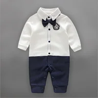 

Wholesale New Baby Boy Formal Rompers Long 100% Cotton Long Sleeve Infant pajamas