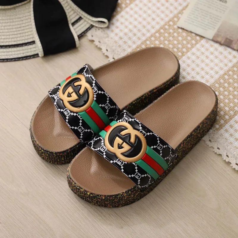 

Designer Slippers Women Famous Brands luxury slippers Ladies Women Slides Sandals Slippers PVC, As photo