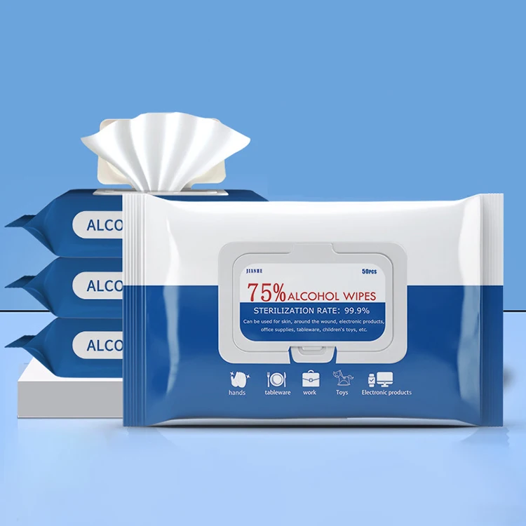 

50pcs/bag of sterile disposable fast moving consumer goods can be customized alcohol sterilization cleaning wipes