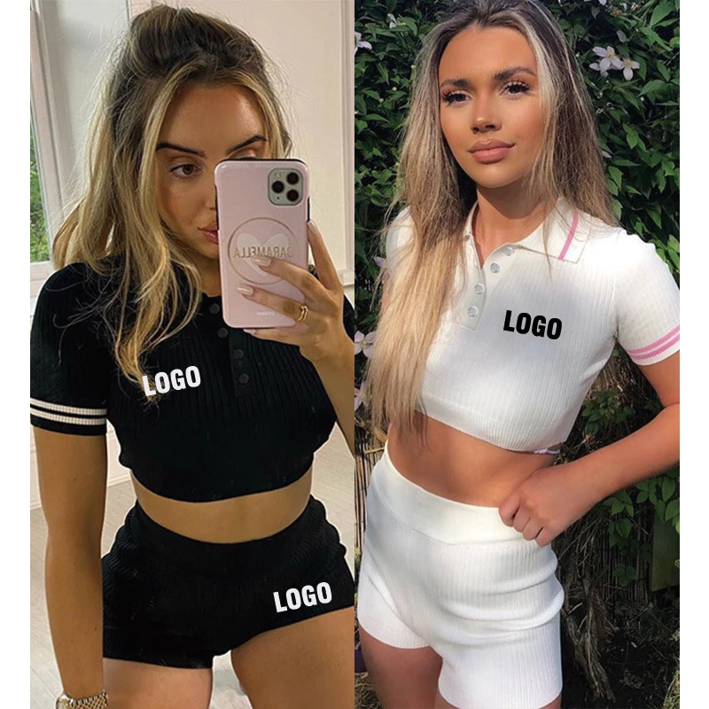 

Free Shipping women clothes two piece set casual with high quality clothes women Spring clothes for women Crop Top Pants Set, Customized color