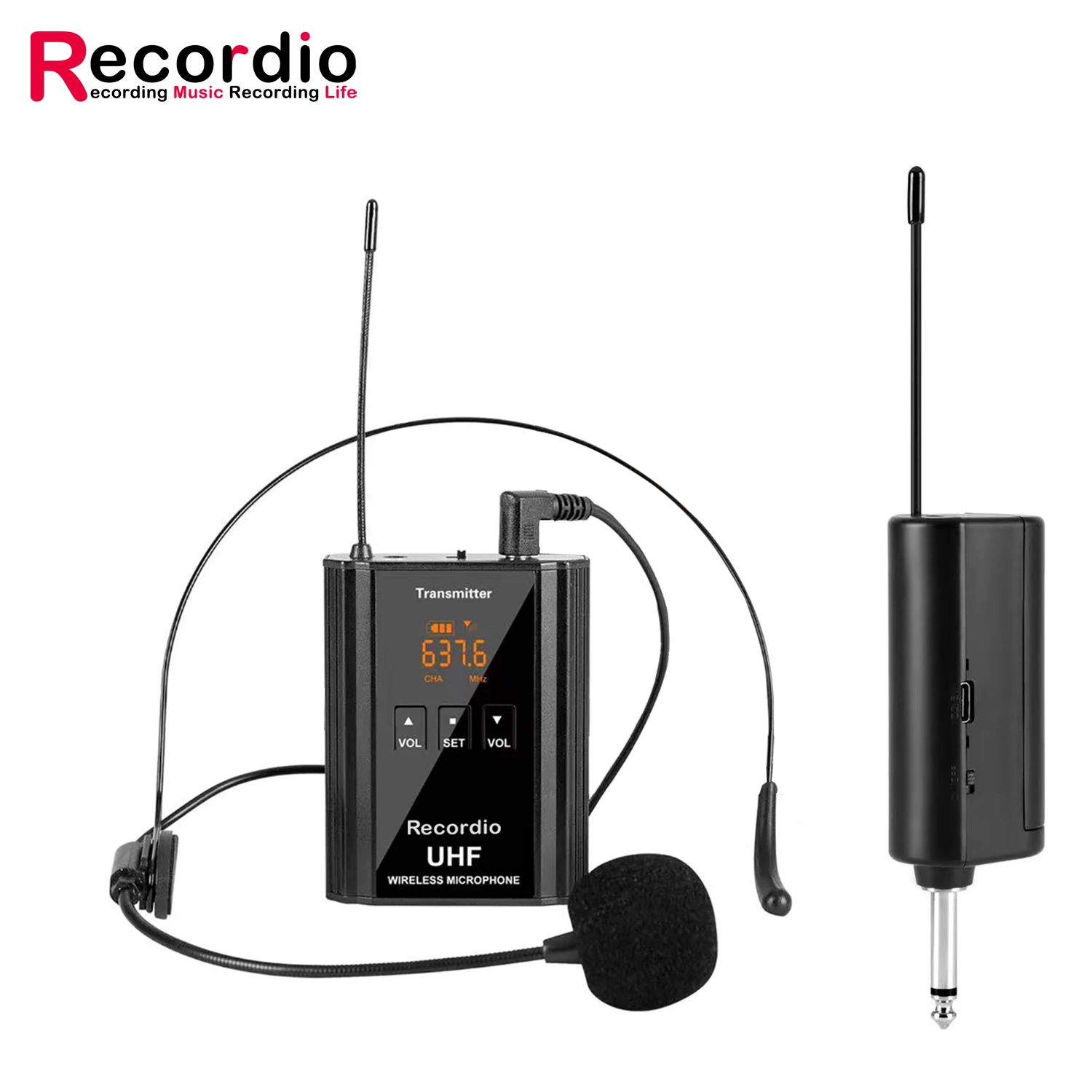 

GAW-107A Wireless Microphone Portable Receiver Condenser Discrete External Lavalier Microphone