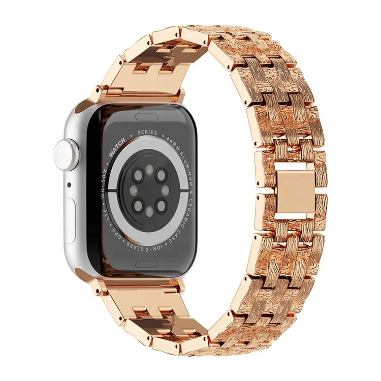 

New Design Metal Straps Bark Grain Stainless Steel Bands for Apple watch 41MM 45MM 22MM, Optional