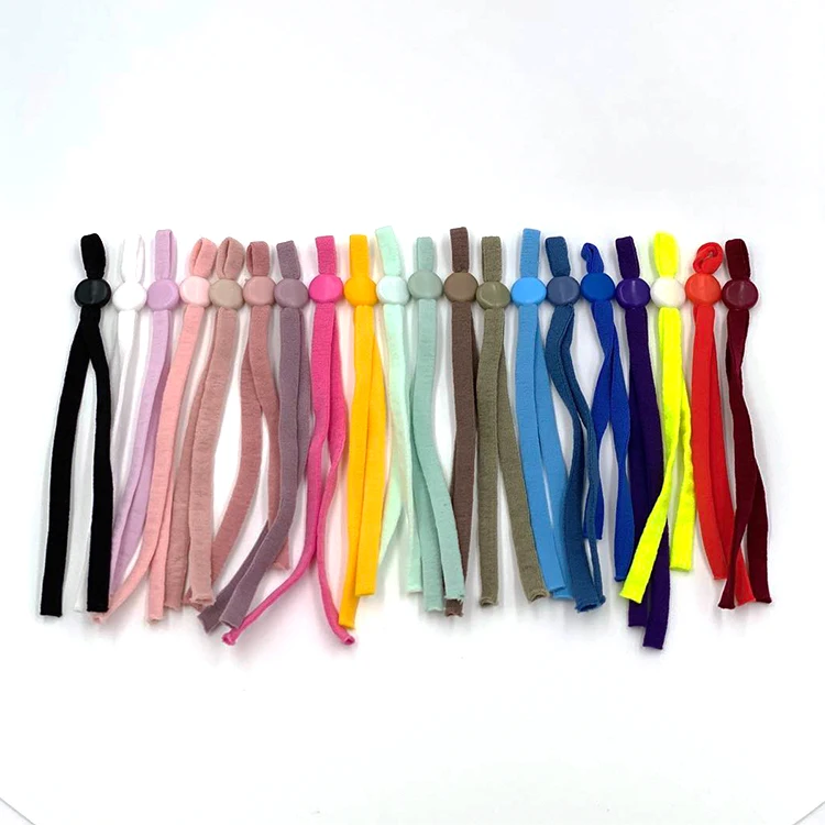 

Top selling wholesale Elastic Ear Loop Band Cord With Adjustable Belt Buckle, White,balck,blue,pink,customized