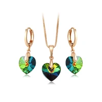 

65586 Xuping fashion 2019 new arrival wholesale Crystals from Swarovski, 18k gold color heart jewelry set