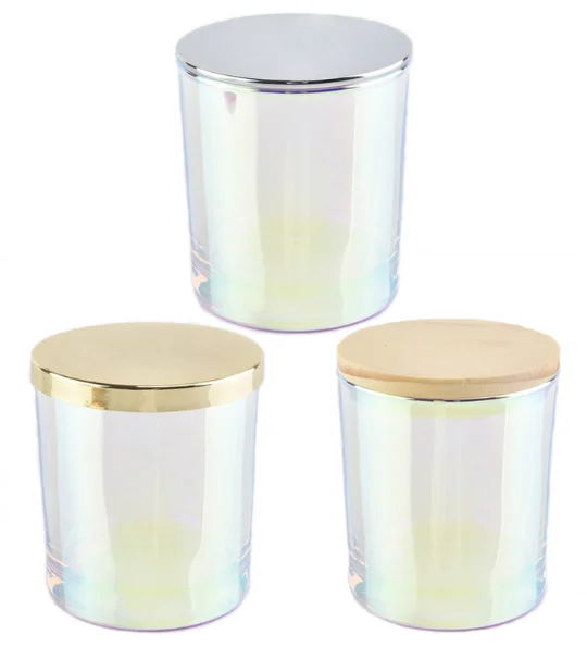 12oz iridescent glass candle jar home decor pieces