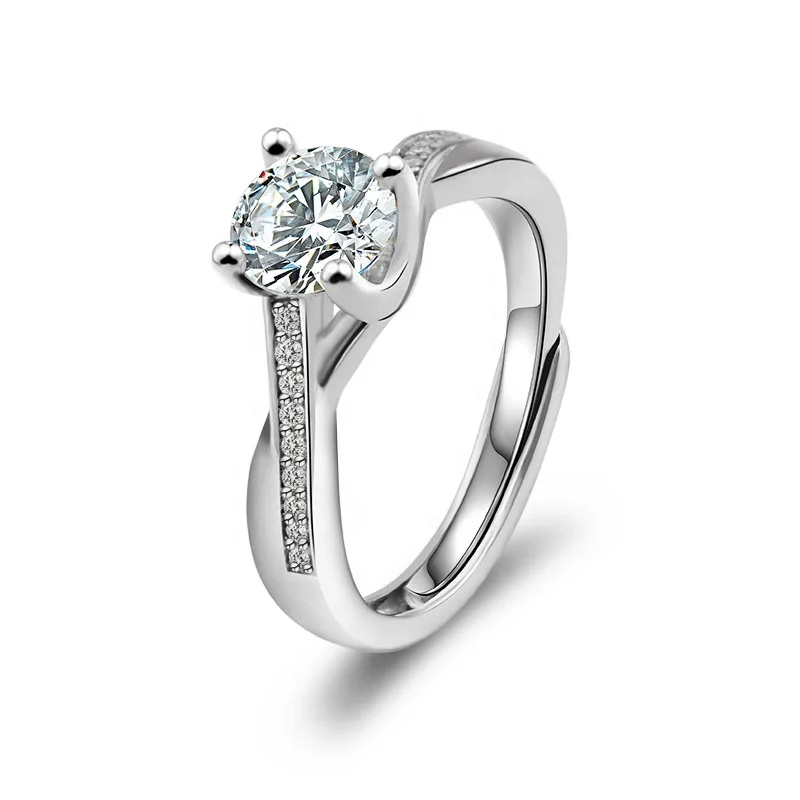 

Customized Jewelry Wholesale Luxury 18K Solid Gold Moissanite Wedding Ring for Women