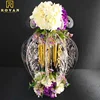 Vintage outdoor wedding glass clear candlestick holder set crystal with flower