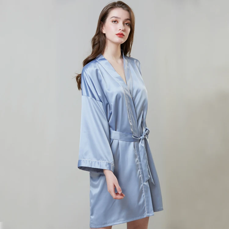Sexy Woman Lace Robe Rayon Ice Silk Woman Nightgown V-neck Nightgown ...
