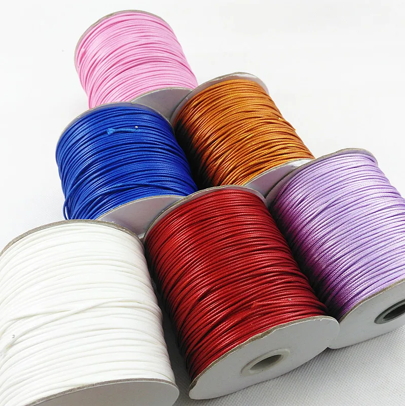 

1mm 160 Meters Waxed Cotton Thread Cord String Strap for Jewelry Necklace Bracelet DIY Braided Making Accessories 30Colors, As picture shown