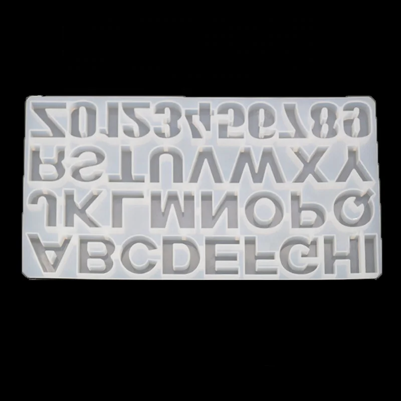 

S586 reverse letter mold silicone backwards alphabet mold for Personalized Keychain Jewelry Pendant, Random