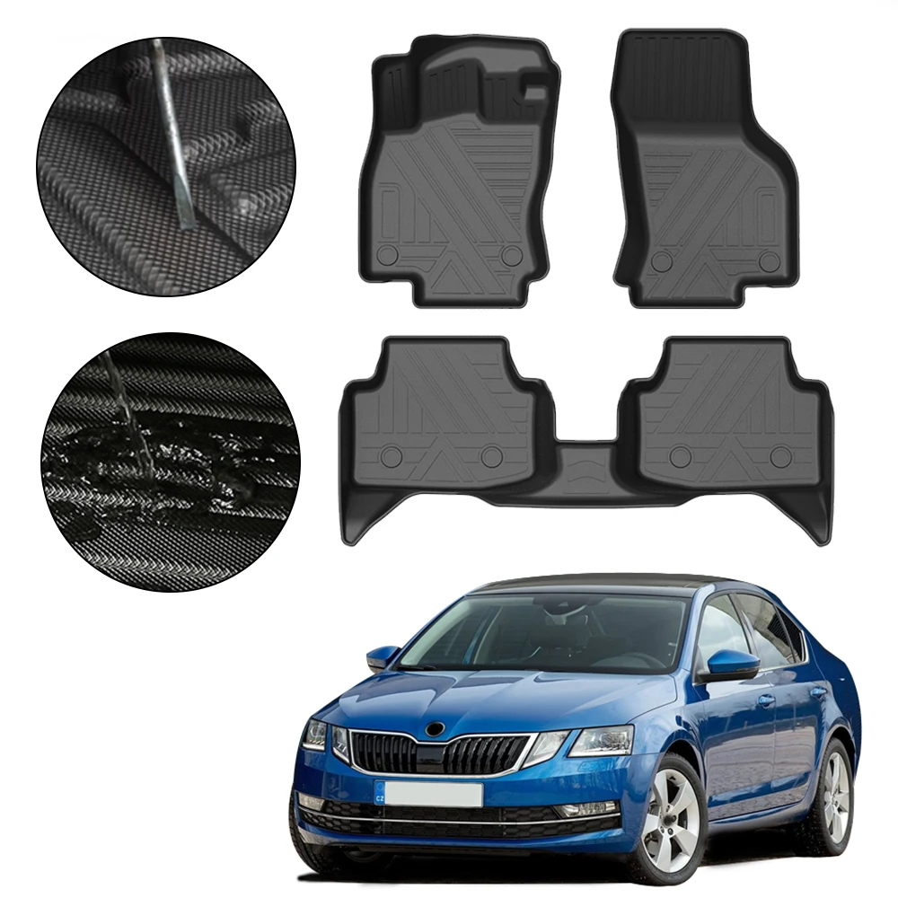 

Fully Surrounded Foot Pad For Skoda Octavia 2015 2016 2017 2018 2019 2020 Car Waterproof Non Slip Floor Mat TPE