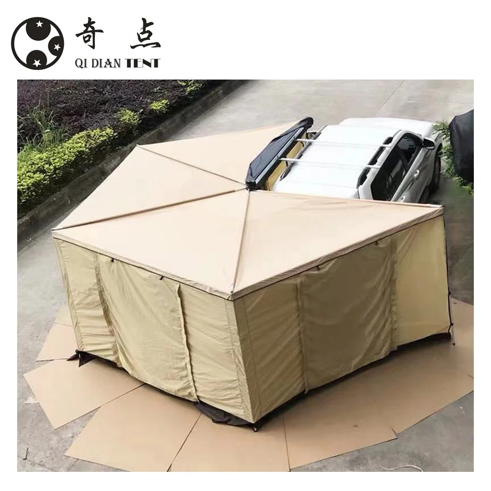 

270 Degree Awning Camping Tent from China Manufacturer Vehicle Sun Shelter Tent Open By Left Side, Khaki/green/gray/customized