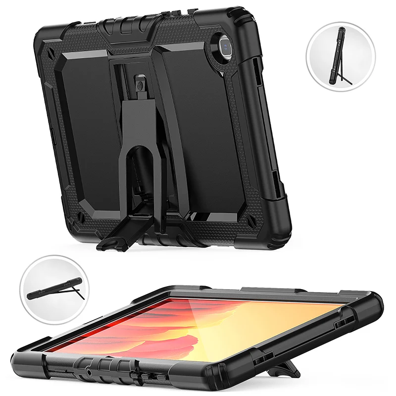 

Shock resistant popular colorful silicone anti-fall tablet case for Samsung Tab A7 10.4 T500 T505 foldable bracket rugged cover