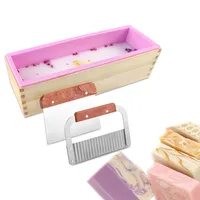 

Amazon hot selling diy custom logo home made hotel baking set wooden loaf silicone soap mold