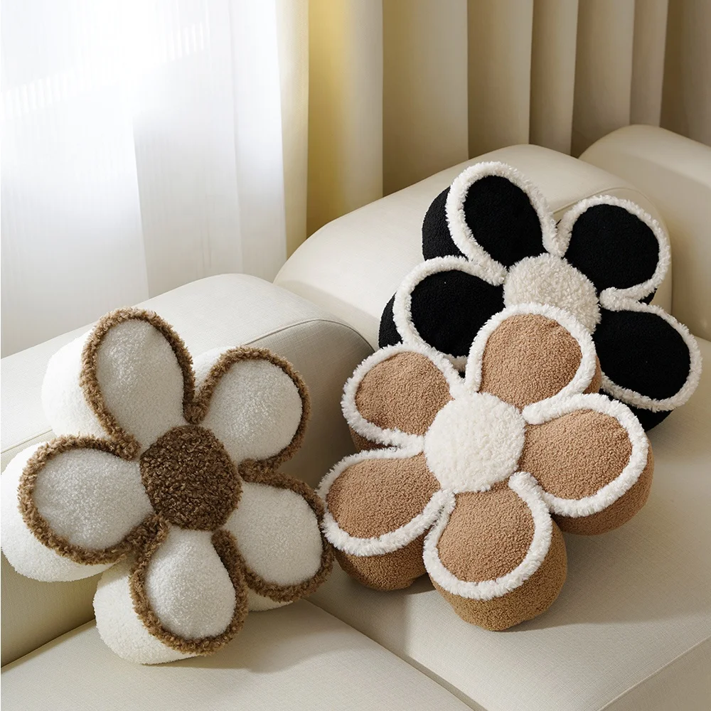 

Latest luxury daisy floral thick cushion pillows for sofa cushion decorative home
