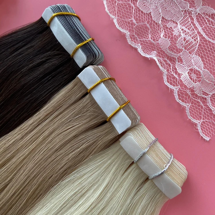 

50% OFF LeShine Hair Product Wholesale Double Drawn Remy Tape In Hair Extensions European Virgin Human Tape Hair Extension, Natural color