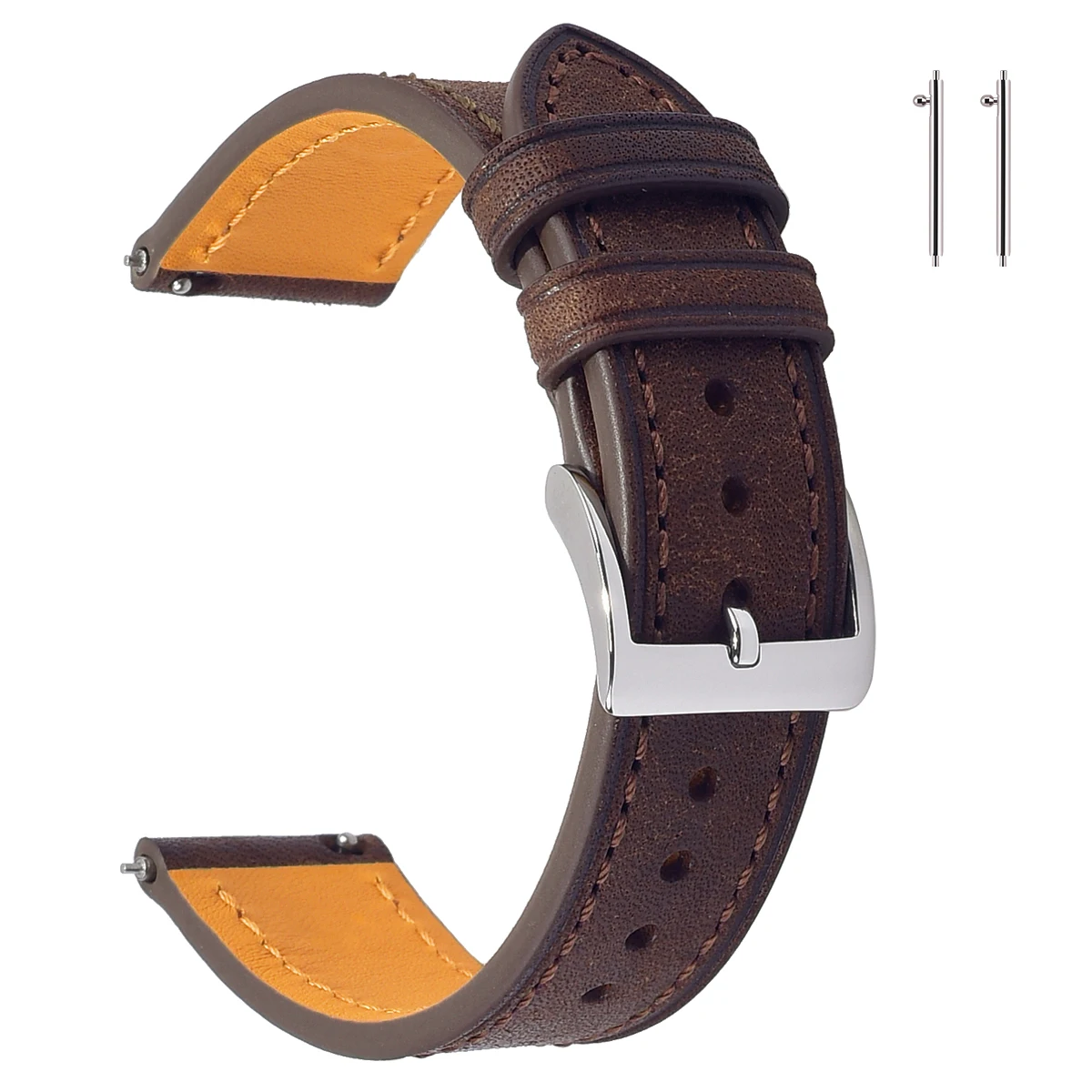 

Genuine Italy Pueblo leather 316 Buckle 18mm 20mm 22mm EACHE Top Grain Vintage Leather Watch Band, Black/brown/tan/red/navy