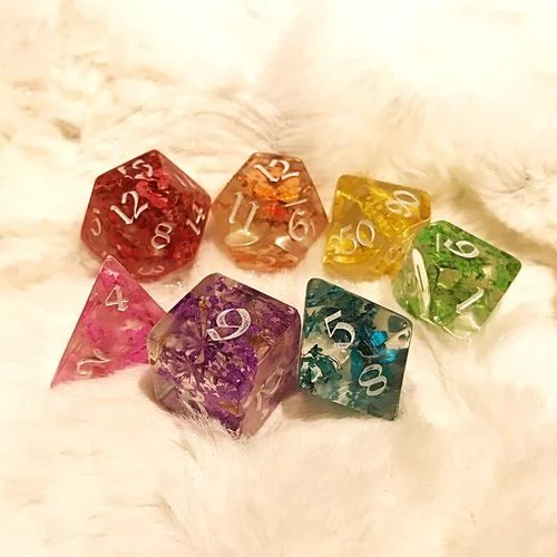 

New design real flower dice 20 sided flower dice set for game