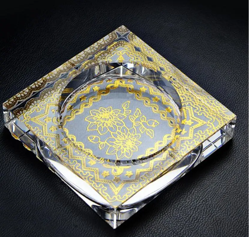 

Transparent Square Shape Glass Ashtray Cigarette Accessories, Clear