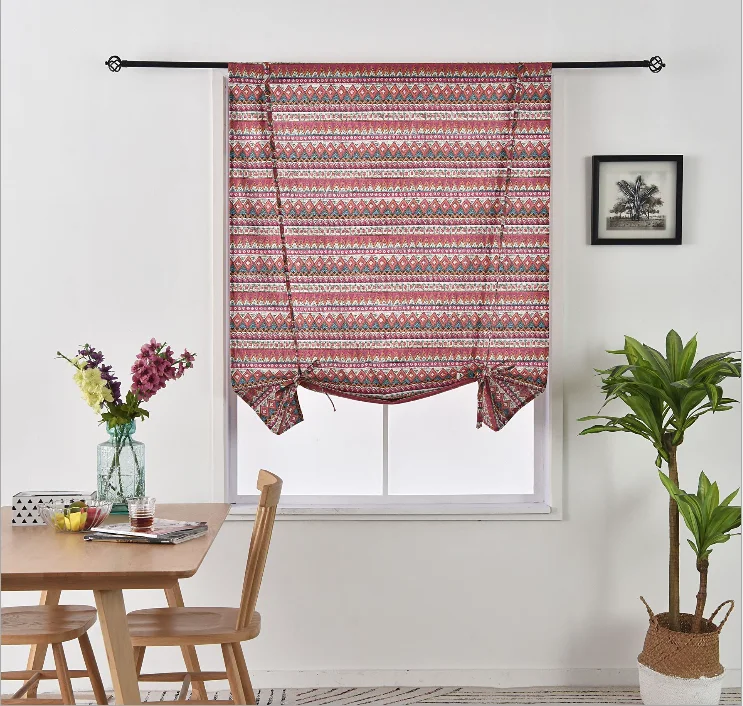 rideau rouge pour cuisine