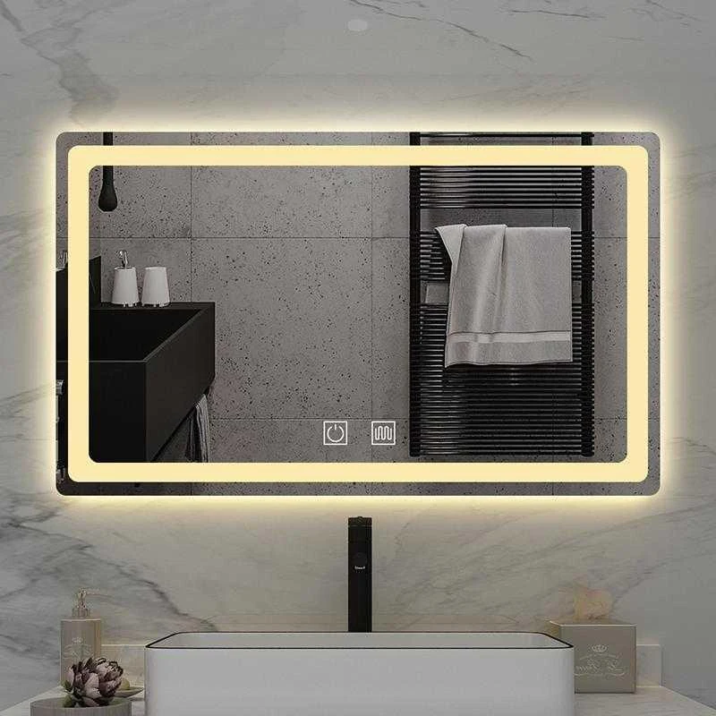 Modern New Design Bathroom Backlit Mirror Lighted Beveled Bath Vanity Backlit Illuminated Led Mirror Wall