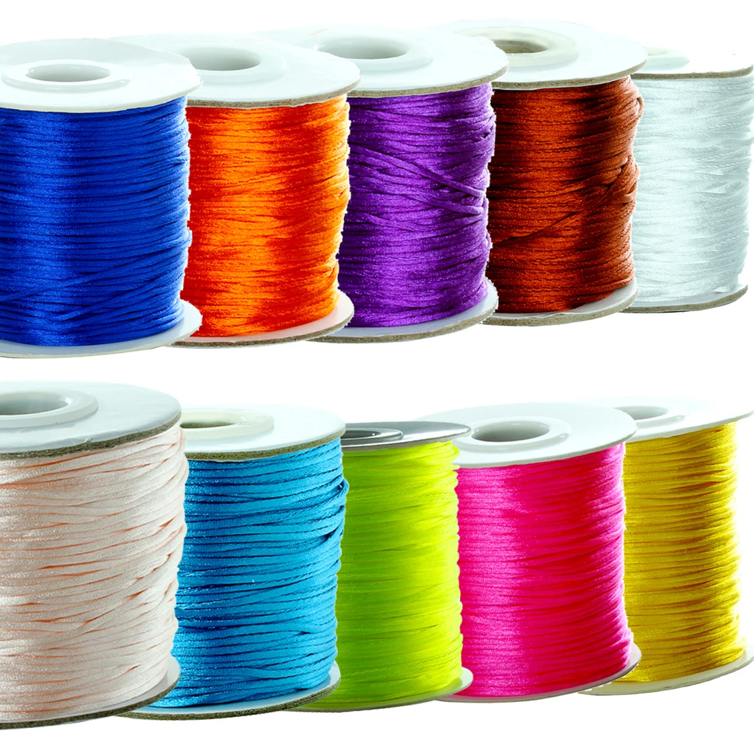 

Factory Price 80 Yards/Roll  Cord Satin Silk Macrame Beading Cords Threading String for Jewelry Making, Colorful
