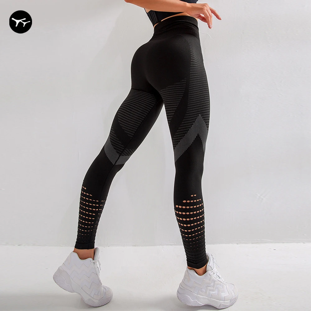 

Gym Low MOQ Custom LOGO Women High Waist Tight Seamless Yoga Leggings Mesh Yoga Pants Ladies Gym Tights