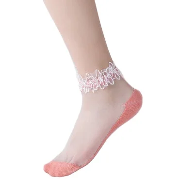 

Sexy lace invisible light boat women high heel socks with angeles
