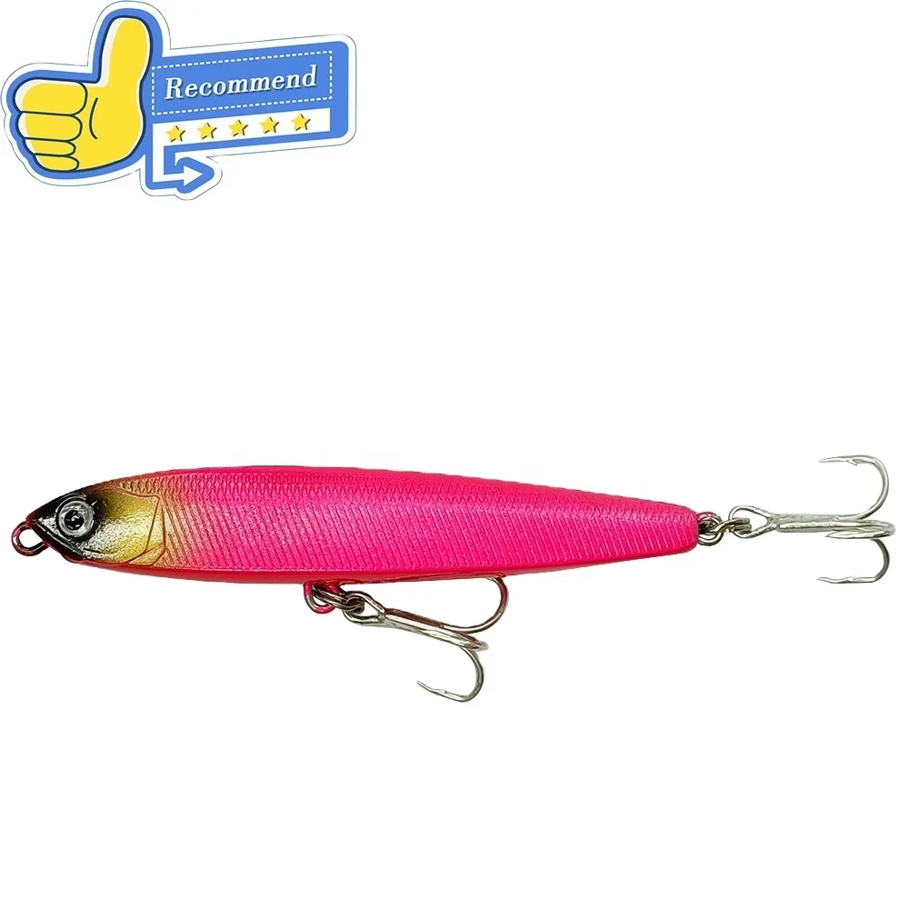 

Leading 3D Eyes Slow Sinking Treble Hook Bass Plastic Fish Bait Fishing Lures Bait Pencil 18g 10cm Stickbait PikeLure, 6 colors jerkbait