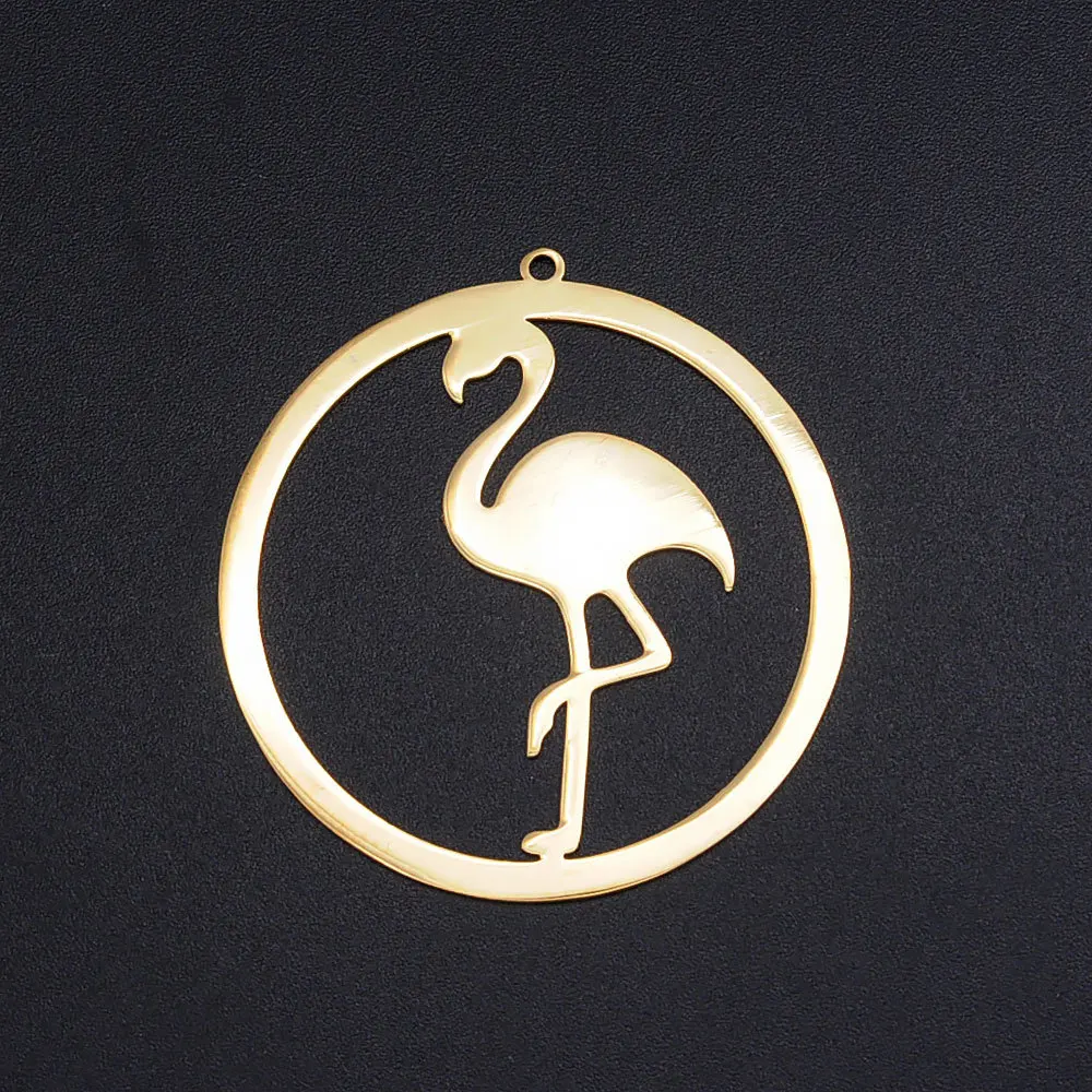 

3 Pcs/bag Diy Stainless Steel Flamingo Crane Pendant Polishing Cutting Jewelry Accessoeries Pendant