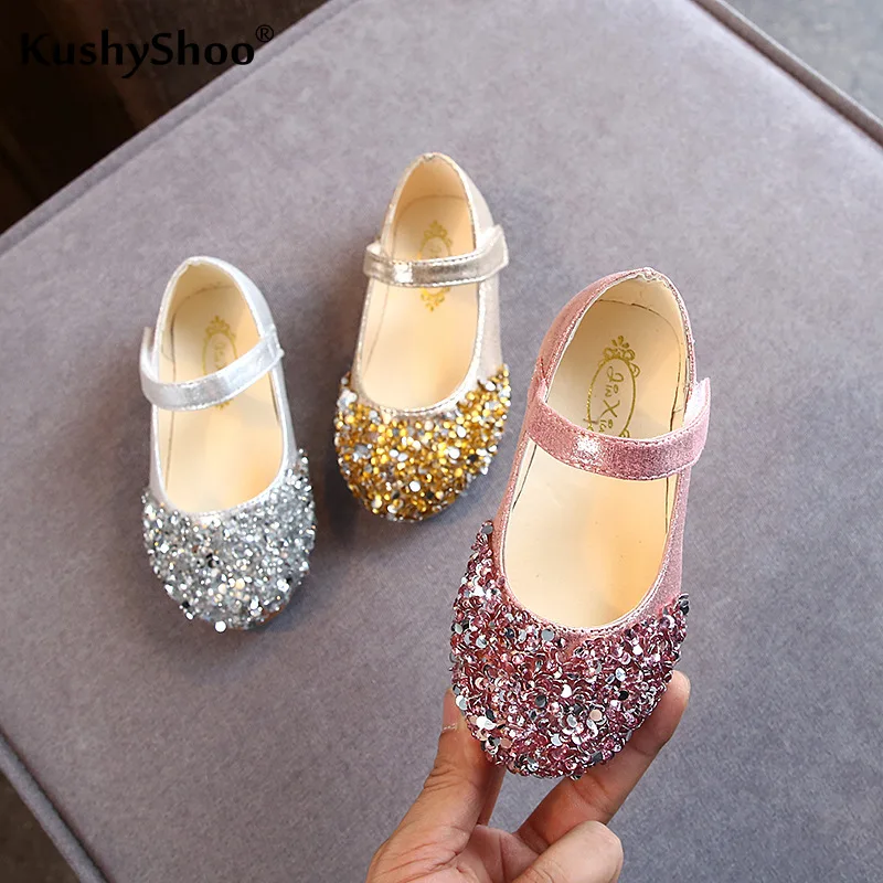 

2021 Spring New Children Shoes Girls Princess Shoes Glitter Children Baby Dance Shoes Casual Toddler Girl Sandals, 3 colors