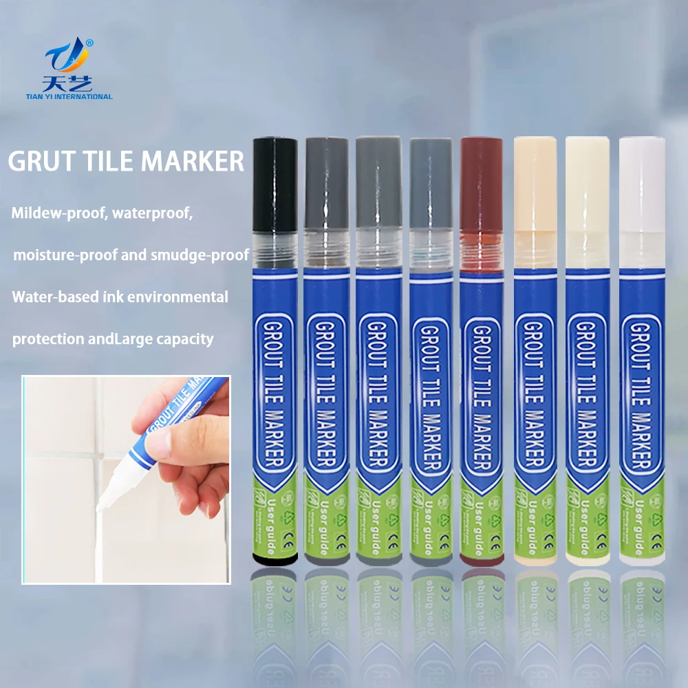 Factory Colors Tile Repair Paint Marker Set For Grout Pen Dark Grey