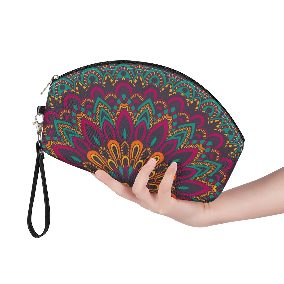 

Factory customized Peace & Love Hippie travel cosmetic bag, easy to carry transparent waterproof ladies cosmetic bag in stock, Support printing any colors you want
