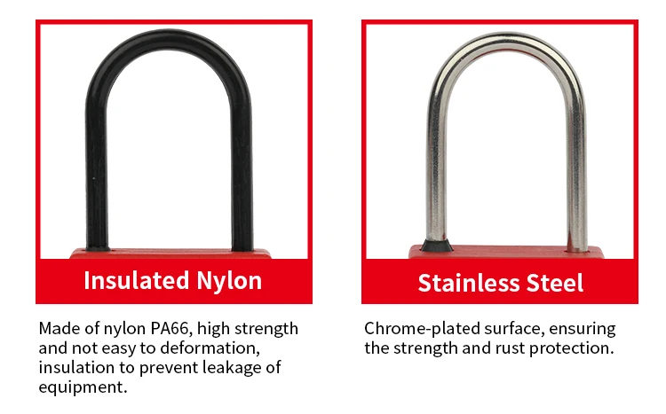 4mm diameter Thin Best Selling Stainless Steel Nylon Shackle Abs Body Safety Lockout Padlock