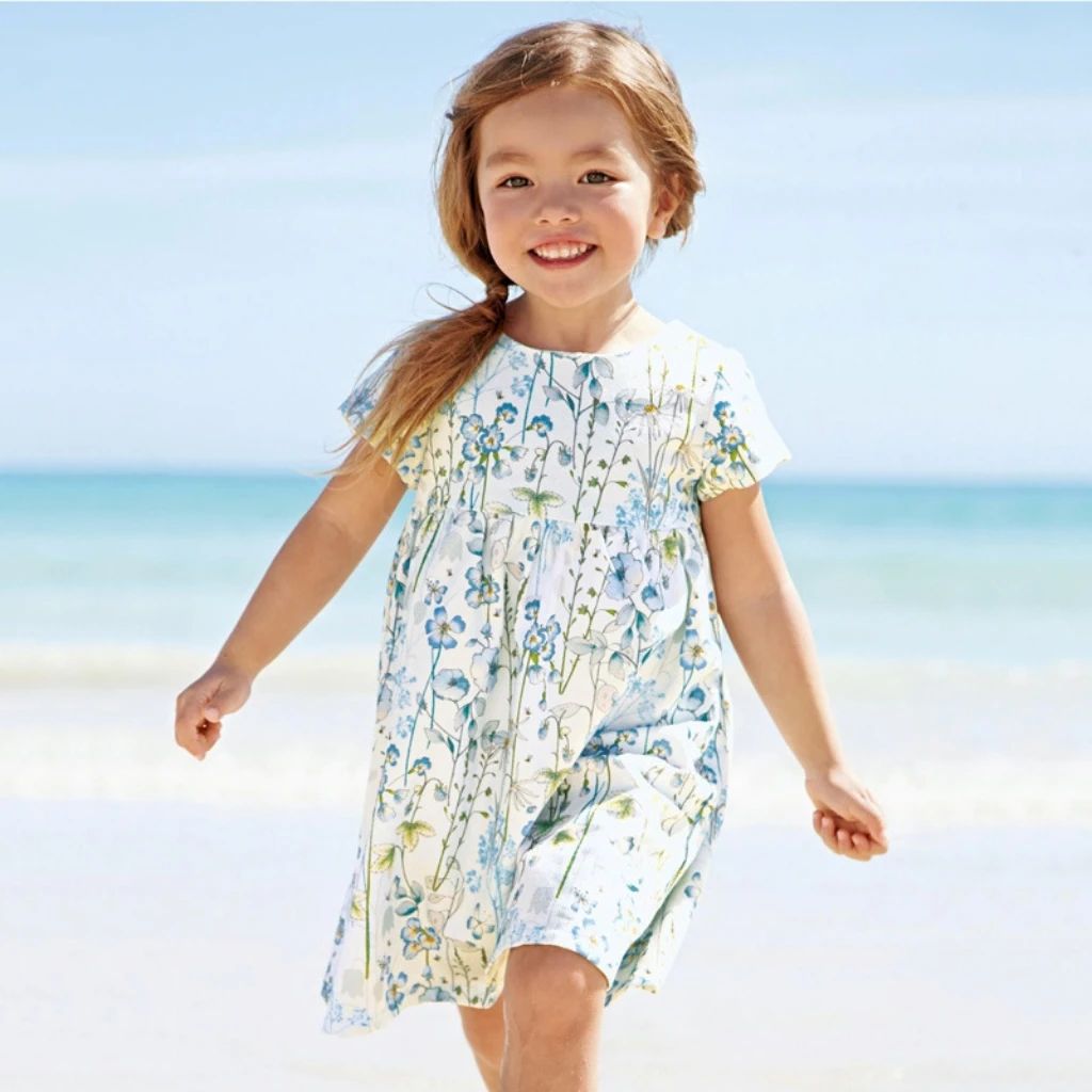 

Children summer Natural organic 100% cotton flower Girl dress