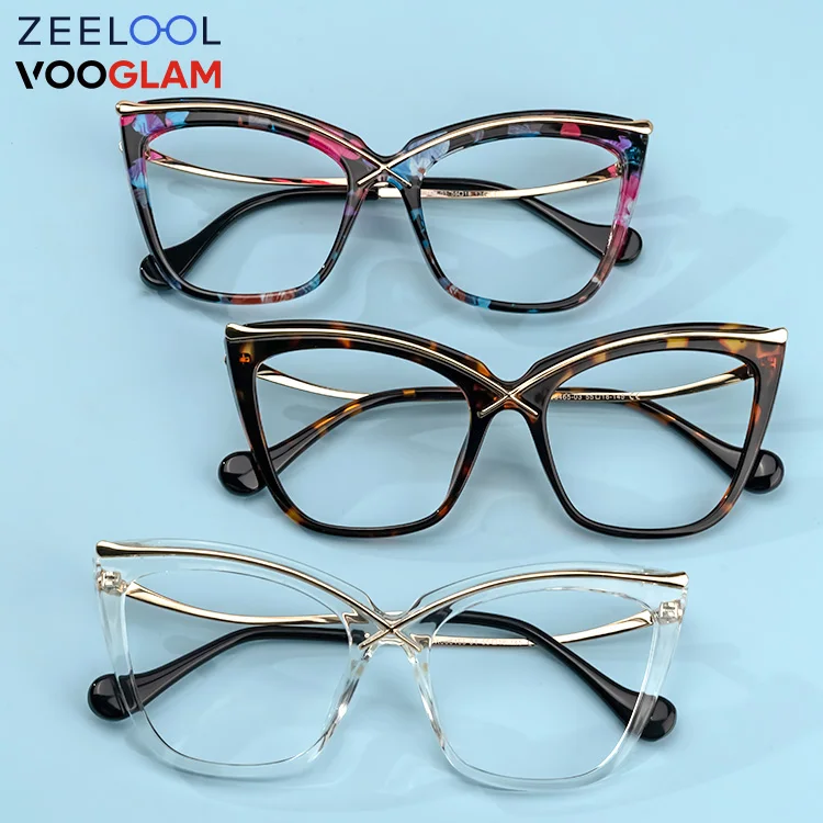 

2023 Eyeglasses Plastic Eyewear Butterfly Shape Metal Eyewear Frames tr90 for Women