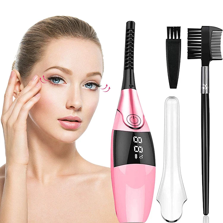 

2021 LED 360 Rechargeable Beauty Portable Usb Custom Luxury Rose Gold Wholesale Mini Electric Magnetic Eyelash Curlers Heated