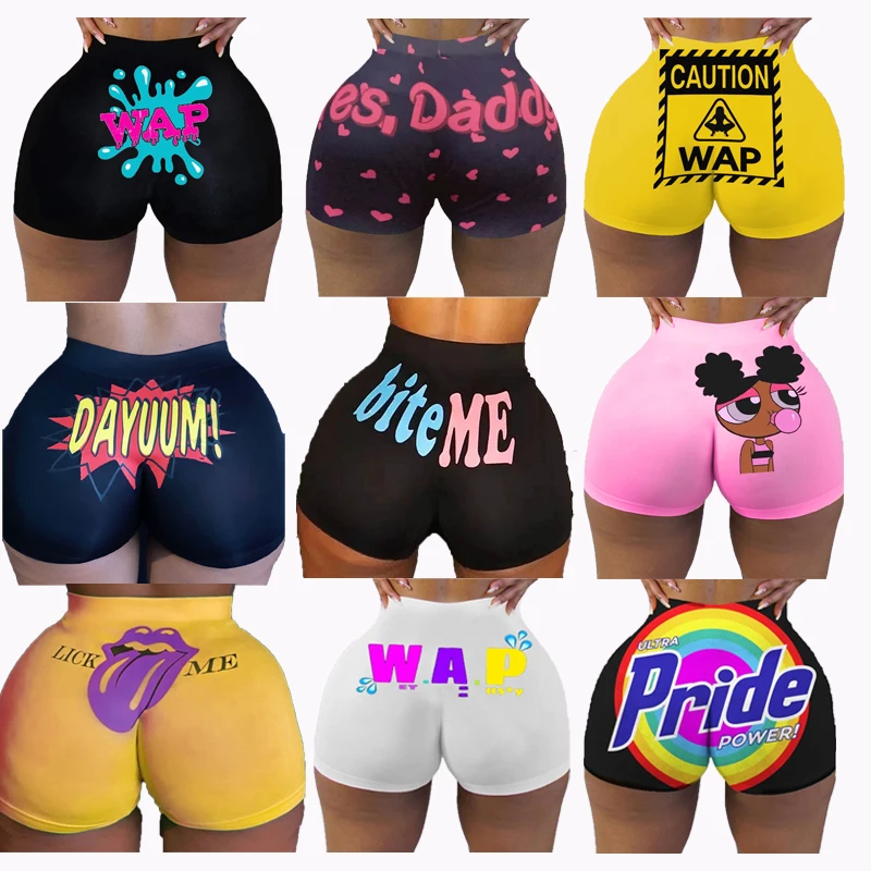 

2021summer hot lady workout sweat snack biker shorts two piece set womens fitness booty Candy shorts, Customer demanded