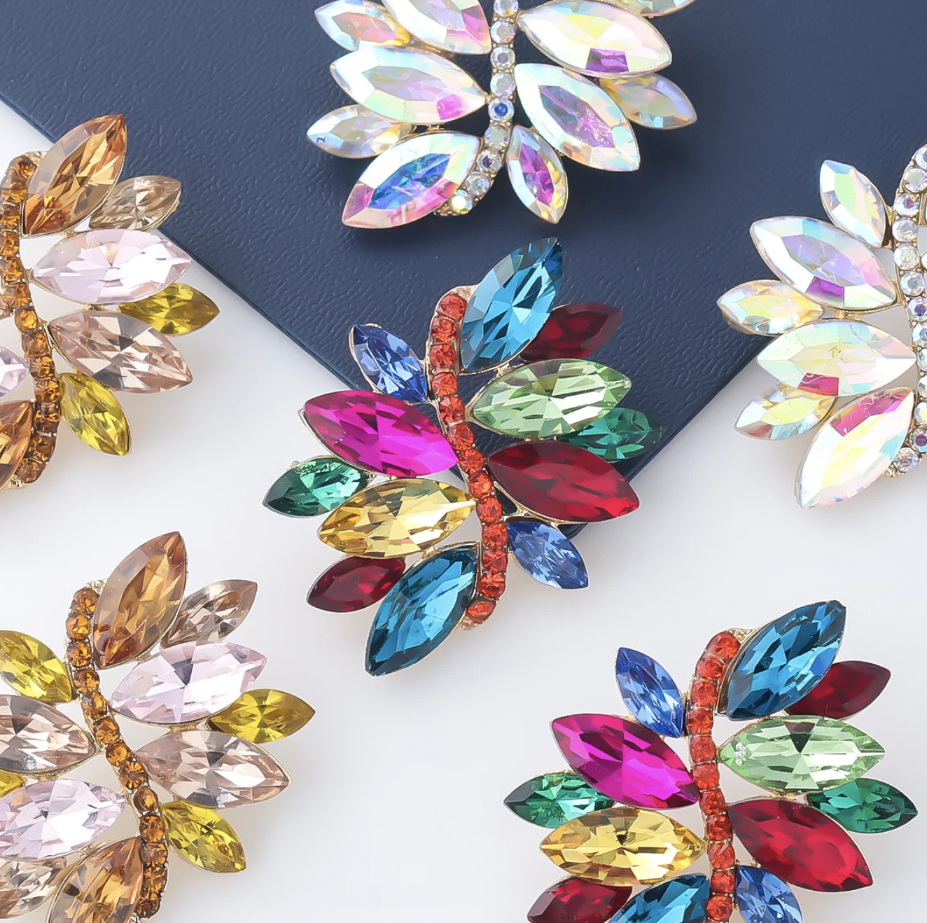 

European and American women earrings with diamond women colorful diamonds earrings