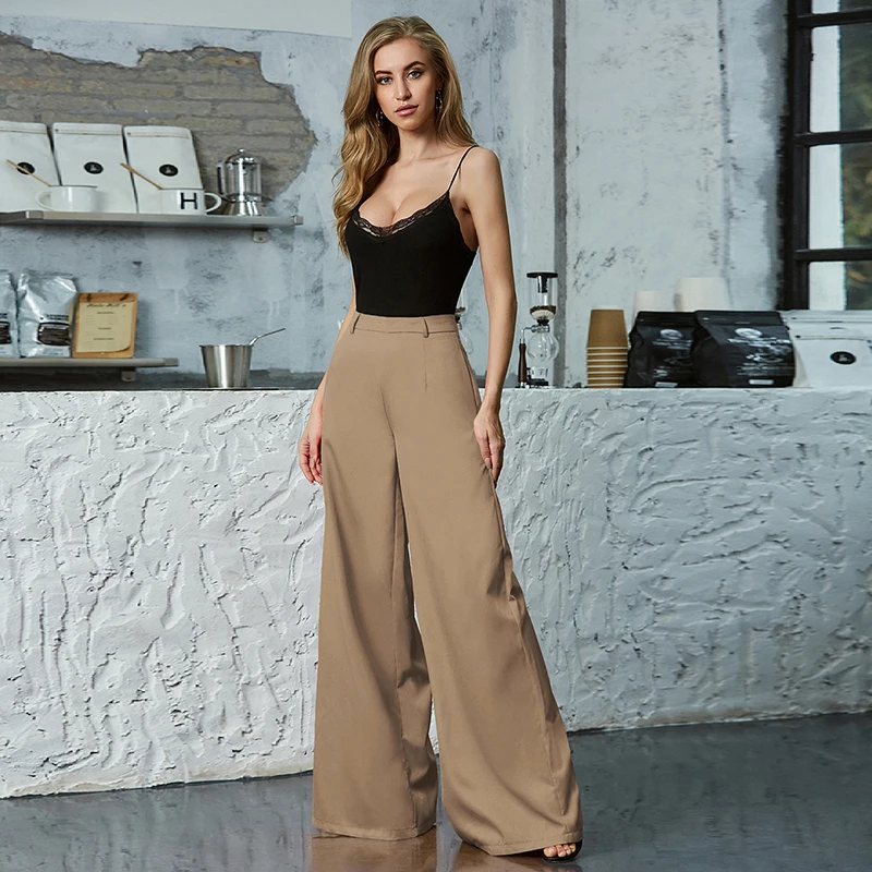 

Weixin summer casual women pants High Waist Patchwork Wide Leg Pants