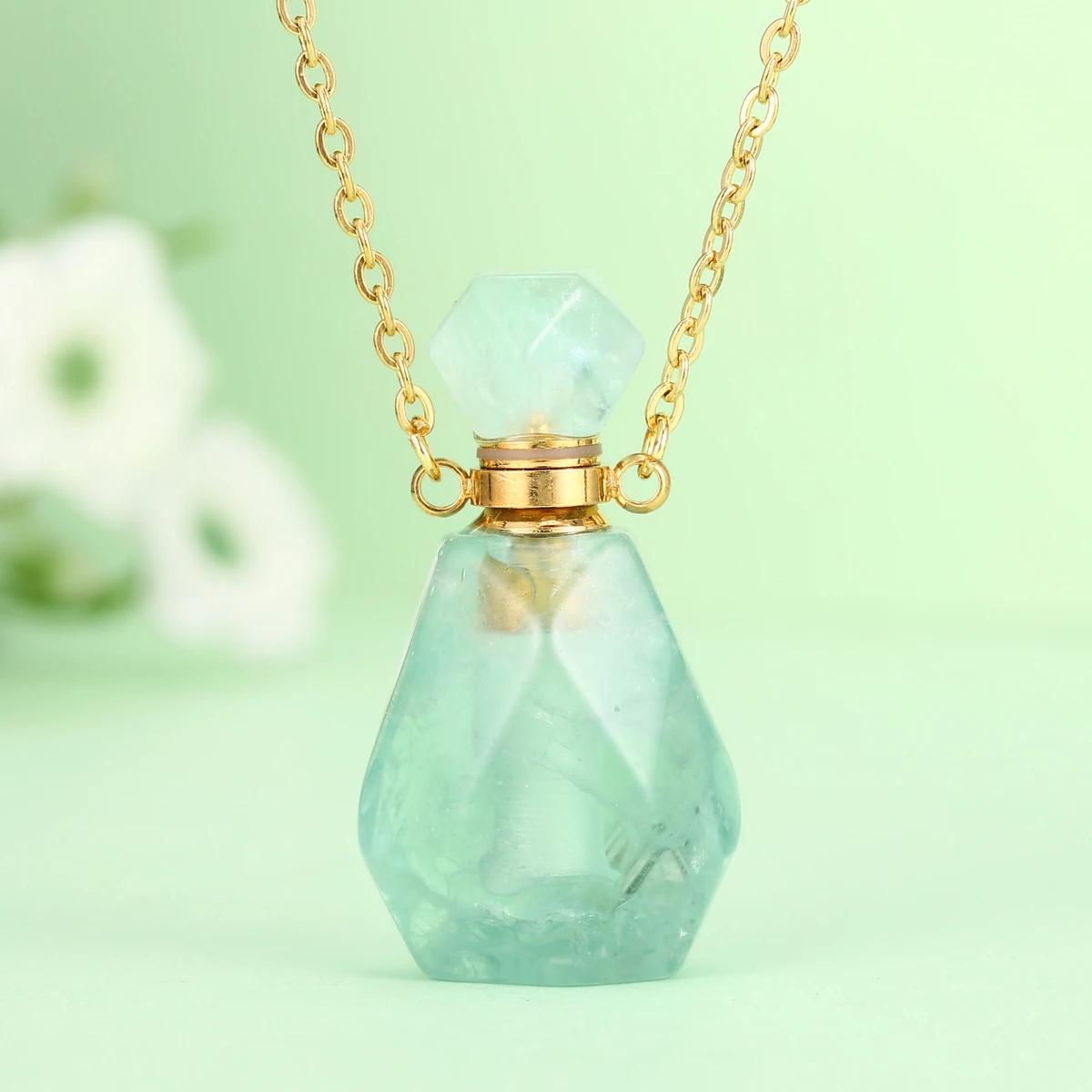 

custom essential oil bottles amethyst crystal necklace, Customized color