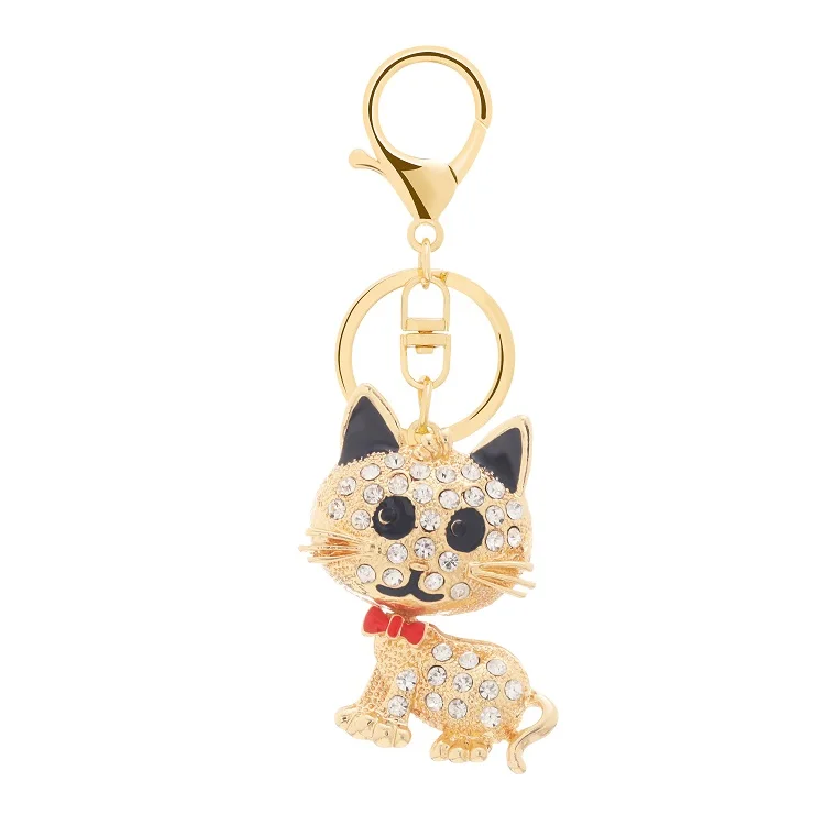

Factory direct supply women fox diamond keychain colorful cute animal shape keychains
