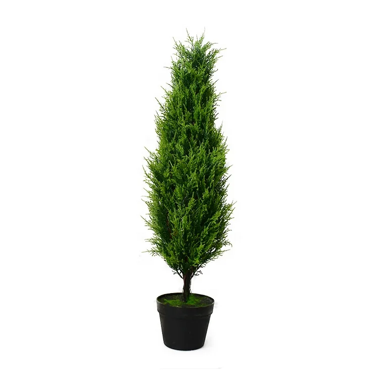 

Wholesale Tower shape artificial cypress plant UV protection outdoor fake plant artificial pyramid tree potted plants