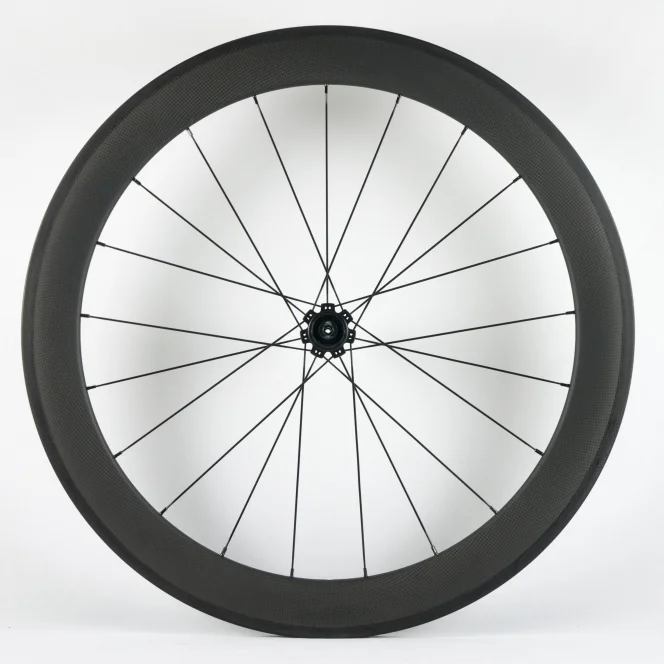 

TB2351 60mm depth Clincher bicycle wheels Chinese road bike wheels carbon wheel 700c Clincher R7 hub, Black