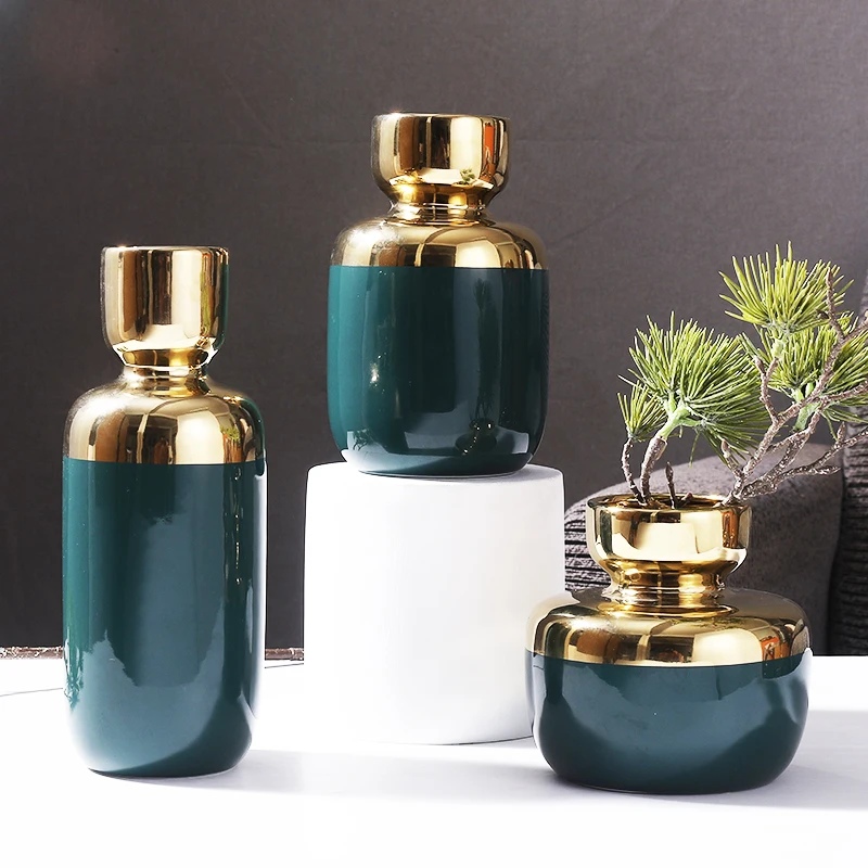 

Nordic Modern ceramic vase home and garden decoration sitting room floor vases for home decor flower decor accesories, Green