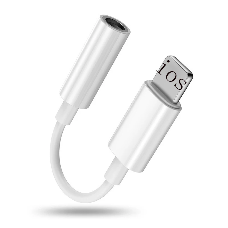 

Headphone Adapter Audio Earphone With Box For Apple 8pin To 3.5mm Earphone Jack Aux Adapter Cable For Iphone, White