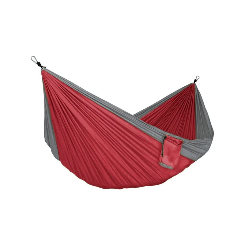 

2021 Nylon Portable Camping Ultralight Nature Hiking Travellers' Parachute Hammocks for Outside, Red