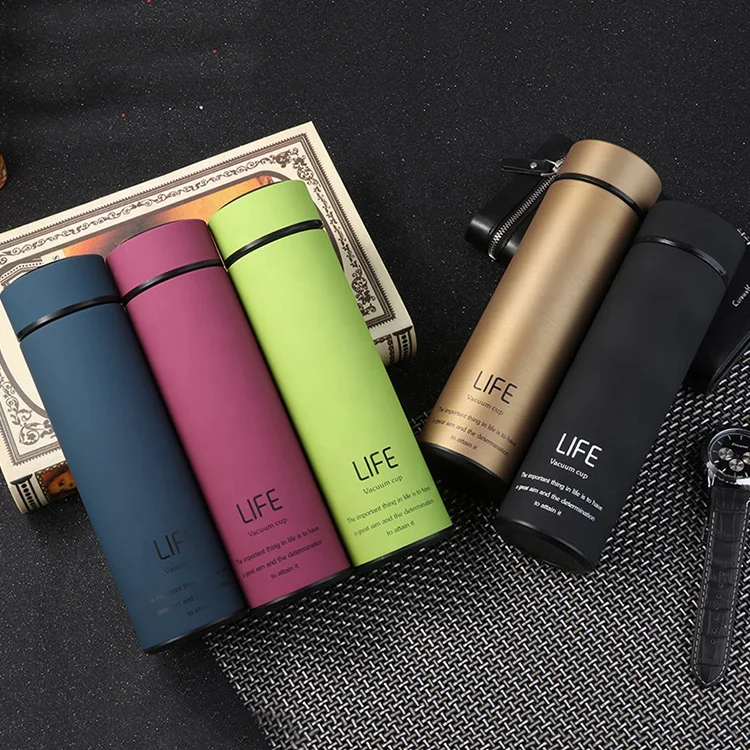 

Promotional Custom Colorful 500ml Double Wall Stainless Steel Insulated Life Thermos Drink Bottle, Customized color