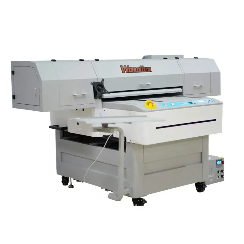 

WorldColor 2022 UV9060 flatbed 3 head printer uv crystal sticker printing machine uv printer label printer